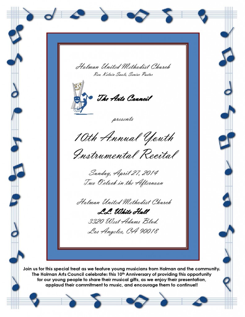 2014 - Youth Instrumental Recital - flyer