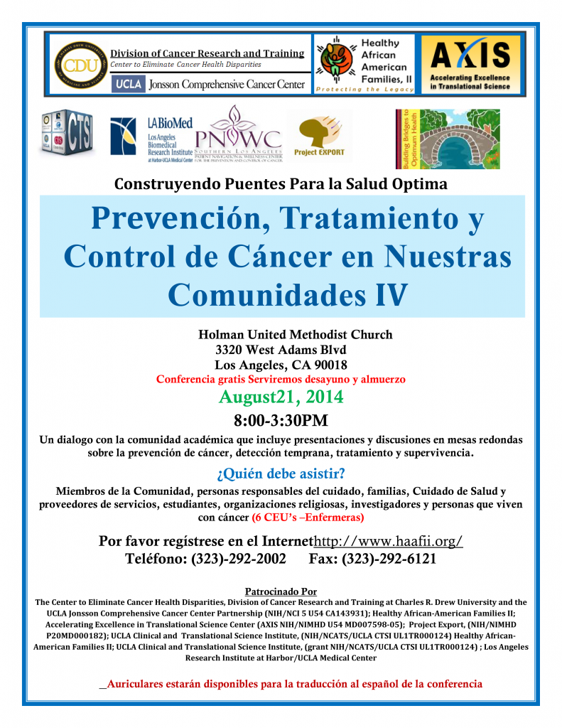 4th Annual Cancer Conference Spanish Flyer
