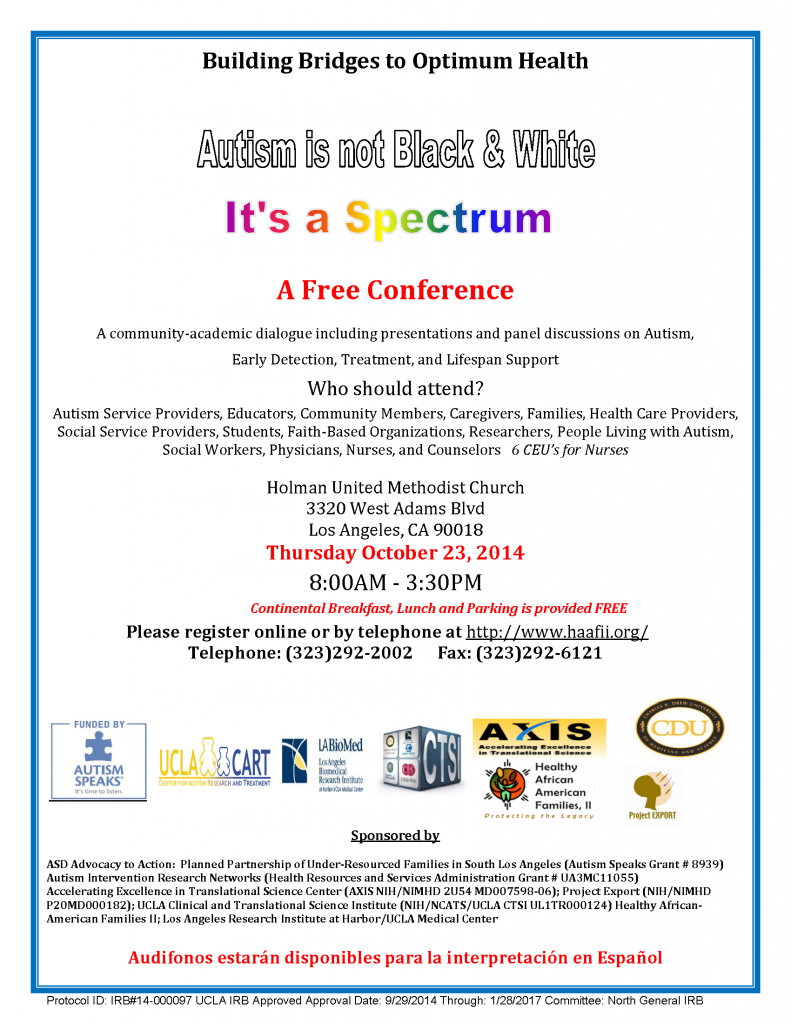 AUTISM CONFERENCE FLYER 2014