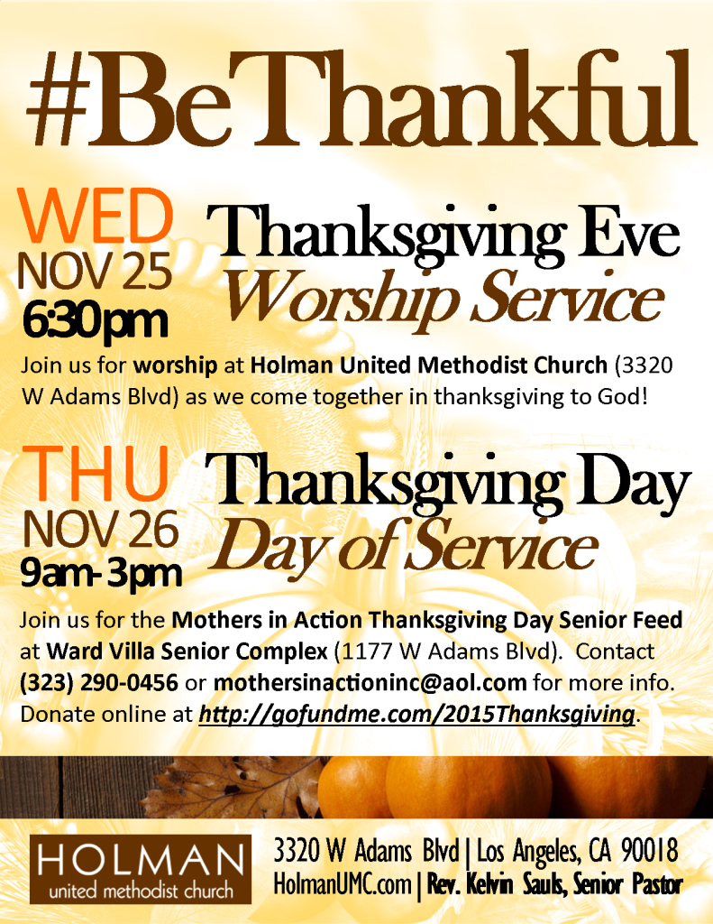 2015 Holman Event Flyers - Thanksgiving