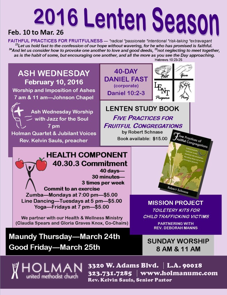 Lenten Season flyer - 2016