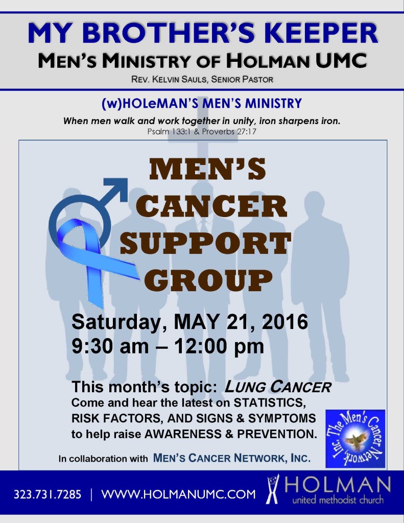 MEN%27S MINISTRY - Men%27s Cancer Support Group - 2016-May