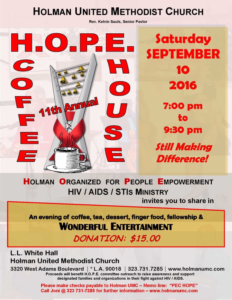 HOPE Coffee House - 2016 - Flyer
