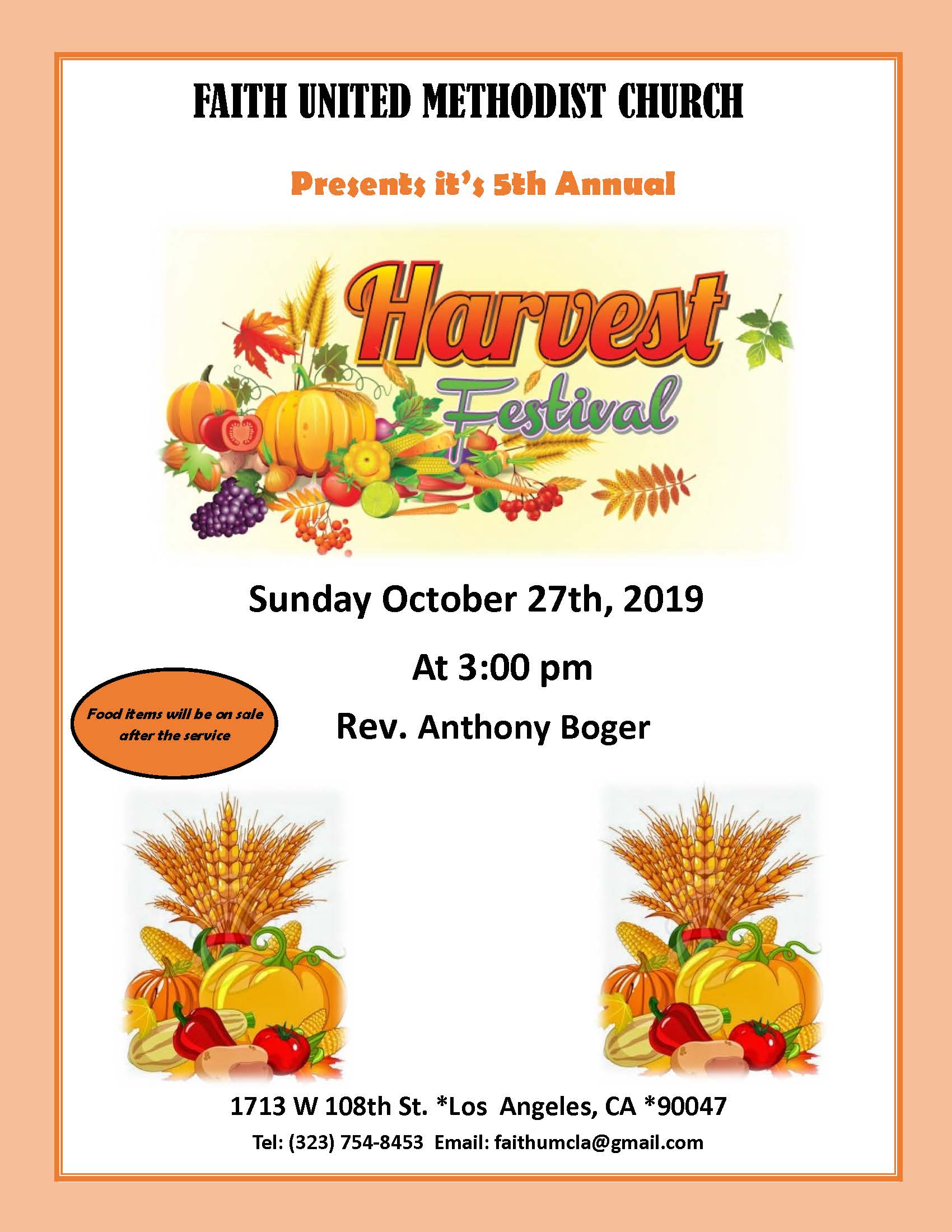 Methodist Flyer Harvest Flyer 2019 (2) – Holman United Methodist Church